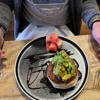 Vegan burger  at Turtle Bay in York