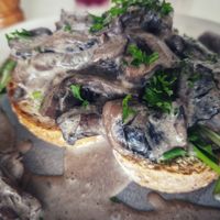 Mushroom toast at LuvCoffee in Whangamata