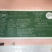 Menu  at Utopia Ice in Christchurch