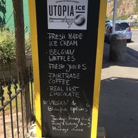 Utopia ice sandwich board  at Utopia Ice in Christchurch