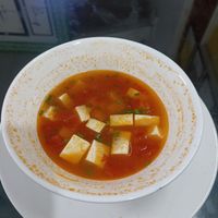 Tomatoes & tofu soup. Also I ordered some fried nudos with vegetables but the food was so good that I forgot to take pictures 😊 at Hao Tea House in Ha Giang