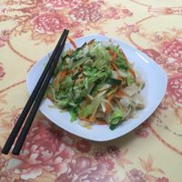 Fried noodles with veggies at Hao Tea House in Ha Giang