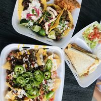 Taco combo, nachos, and quesadilla  at Doomie's NextMex - Vine in Hollywood