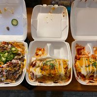 (L to R) Nachos and two wet burritos  at Doomie's NextMex - Vine in Hollywood
