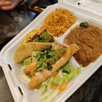 Taco and taquitos plate. Rice and beans were phenomenal at Doomie's NextMex - Vine in Hollywood