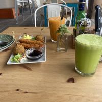 Tofu and croquettes. The curry mayo was so good!  at Happy Cactus in Fuerteventura