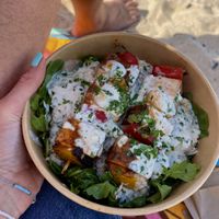 These tofu skewers were sensational   at Happy Cactus in Fuerteventura