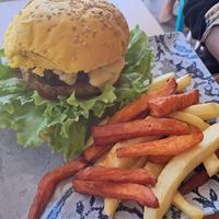 Vegan burger at Happy Cactus in Fuerteventura