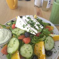 Greek salad at Happy Cactus in Fuerteventura