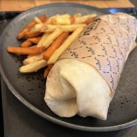 Strip wrap with fries #Veganuary at Forky's - Veleslavinova in Prague