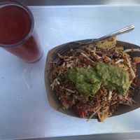 Taco bowl  (half bowl) and kombucha   at The Lively Daikon in Durango