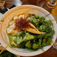 Vegan red fire opal sub broth with spicy creamy vegan ramen at JINYA Ramen Bar in Tulsa