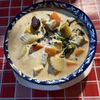 Green curry   at Organic Vegetarian Food by Mrs. Pong in Koh Phangan