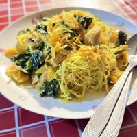 Singapore noodles with tofu  at Organic Vegetarian Food by Mrs. Pong in Koh Phangan