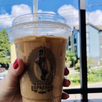 Iced soy latte  at Diva Espresso in Kenmore