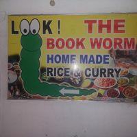 Look for this sign, its just off the road at Bookworm Library Restaurant in Hikkaduwa