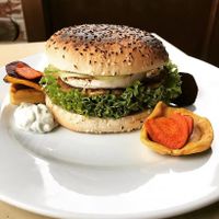 vegetarian burger at Moree in Bratislava
