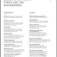 Menu in cafe at Delifonseca Dockside in Liverpool