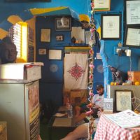 Inside zone at The Laughing Buddha Cafe in Pushkar