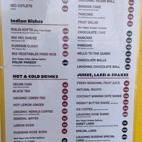 Prices at The Laughing Buddha Cafe in Pushkar