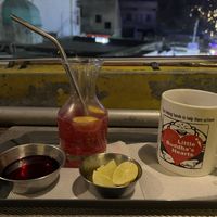 Rose soda   at The Laughing Buddha Cafe in Pushkar