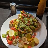 Veg sandwich with fresh vegan pesto at The Laughing Buddha Cafe in Pushkar