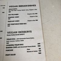 Vegan Menu at The Laughing Buddha Cafe in Pushkar