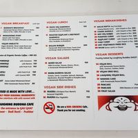 Beware. Vegan menu has cheese naan, but it's not vegan!. After much checking, it's normal cheese!. at The Laughing Buddha Cafe in Pushkar