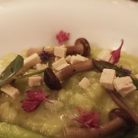 Mushroom risotto with tofu and asparagus at A Ver Tavira in Tavira