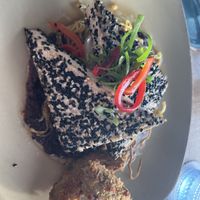 Sesame crusted tofu (sub the tofu for the ahi)  at Huggo's in Kailua Kona