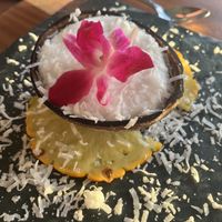 Coconut sorbett  at Huggo's in Kailua Kona