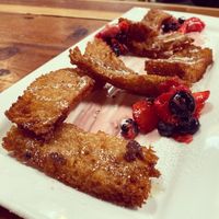 Raspberry French toast  at Golden Road Brewing in Anaheim