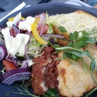 Vegan baked moussaka at Castle Hotel in Conwy