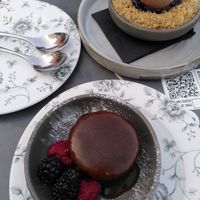 Vegan sponge cake and crumble at Castle Hotel in Conwy