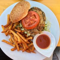 Vegan burger at Krazy Kanguruh in St Anton Am Arlberg