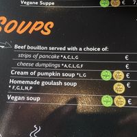 Soup Menu at Krazy Kanguruh in St Anton Am Arlberg