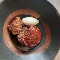 Vegan sticky toffee pudding with treacle sauce ❤ at The Cellar Door in Durham