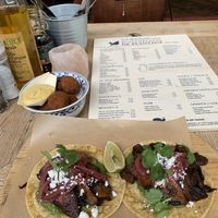 Vegan mushroom tacos and vegan bitterballen   at Buitenplaats de Plantage in Vogelenzang