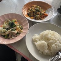 Stir fried vegetables and a curry  at Kanecha's Home - Restaurant in Lampang