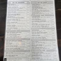 Menu at Kafeine in Balmain