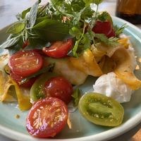 Tomato, zucchini & vegan feta salad    at Yes Yes Yes in Helsinki
