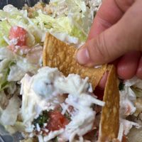 Chips with vegan cream & cheese at Nacho Taco in Jacksonville