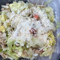 Rice bowl with vegan cheese and vegan chicken at Nacho Taco in Jacksonville