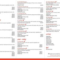 Menu  at Mama Ree Thai Street Food in Christchurch