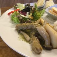 Buckwheat sausages  at Future Food Cafe Restaurant Tubu Tubu in Tokyo