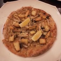 Potato and shimeji mushroom Pizza at Future Food Cafe Restaurant Tubu Tubu in Tokyo