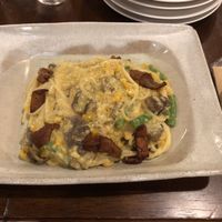 Mochi-kibi carbonara with sauteed itafu (size M) - doesnt taste like carbonara  at Future Food Cafe Restaurant Tubu Tubu in Tokyo