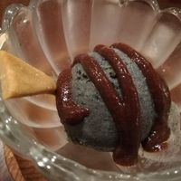 Black sesame banana icecream at Future Food Cafe Restaurant Tubu Tubu in Tokyo