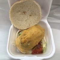 Halloumi and mushroom burger at Pennfields Plaice in Wolverhampton