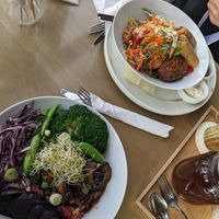 Purple Yam Risotto & Pad Thai at The Moth Cafe - Downtown in Edmonton